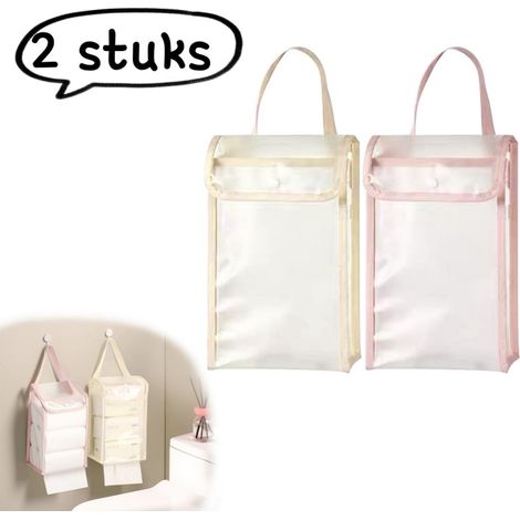lot de 2 sacs de rangement pour papier toilette sac poubelle mural étanche pour cuisine sac de rangement multifonctionnel grande capacité couleurs variées (1/5)