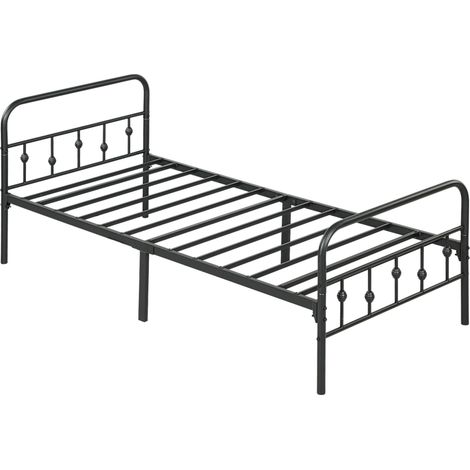 Struttura letto in metallo nero per materasso 90 x 200 cm, pieghevole, 82,5 cm, MODENUIT (1/5)