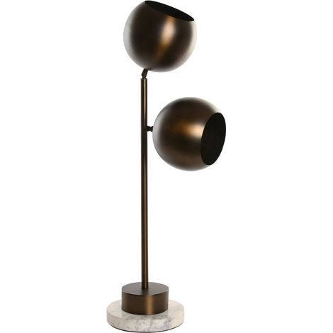 Lampara Sobremesa Acero Marmol 20X27X80 Cobre (1/5)