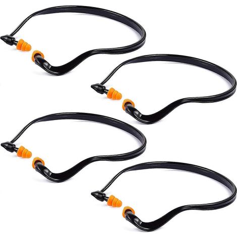 Bouchons d'oreilles à élastique pour stand de tir, bouchons d'oreilles légers en silicone pour la protection auditive, la réduction du bruit, le travail, la construction, jaune, lot de 4