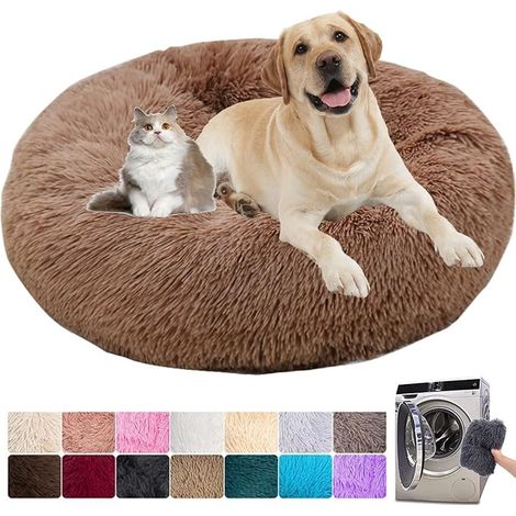 Panier Rond Chien Déhoussable et Lavable XL 80cm Marron (1/5)