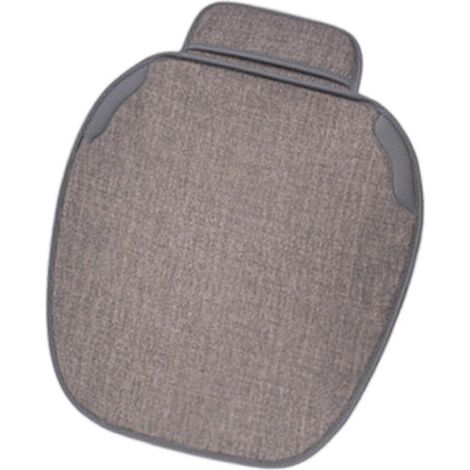 (Gris) Protège-sièges de siège auto en lin quatre saisons avec base élastique antidérapante, universels pour sièges avant de véhicules, multicolores (1/5)