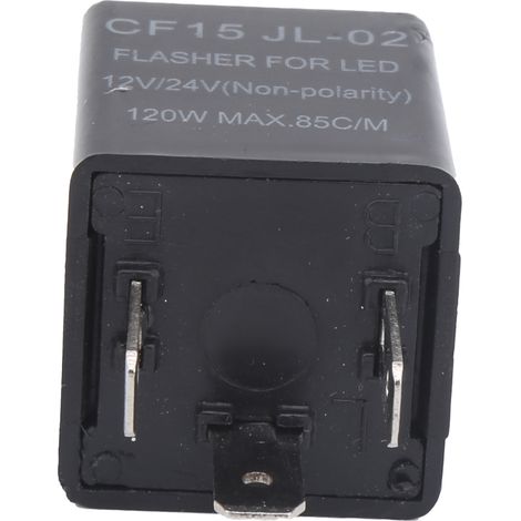 Relais de Clignotant LED Universel 12V/24V à Contact NO (Normalement Ouvert) pour Véhicule CF15 JL-02