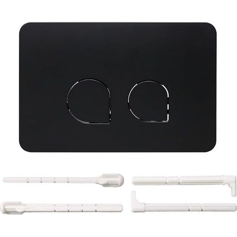 Plaque de déclenchement de WC avec double chasse en plastique compatible avec Geberit UP300/UP320 et Sigma série 01/10/20/21/30/50/60 (noir) (1/5)
