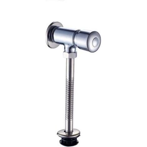 Valve Double pour Chasse en Alliage de Zinc Durable de Toilettes Apparentes exposé Manuel Flowise Manuel appuyant sur l'outil de Chasse d'eau Chrome Poli pour la Salle de Bains d'hôtel à la Maison(G1/ (1/5)