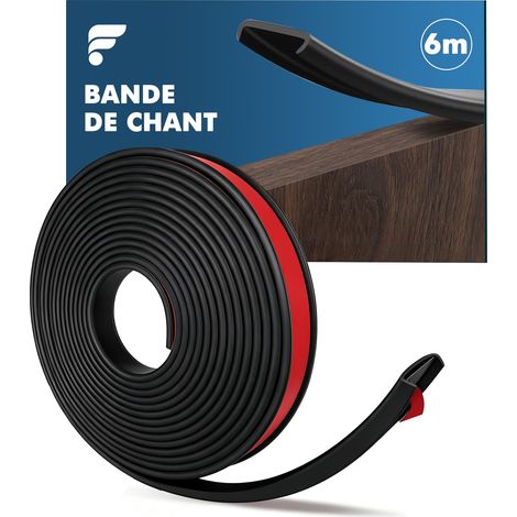 Bande de Chant en Forme de U, 6m x 20mm Protection Meuble, Noir (1/5)