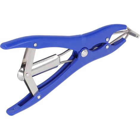 Pince de castration avec 100 anneaux élastiques rouges et pince à écourter la queue - Kit complet (1/5)