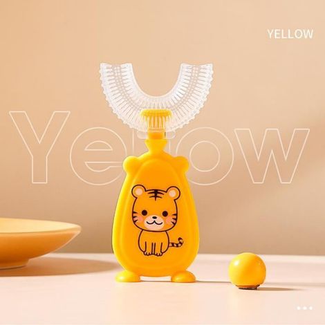 BAIN DE BOUCHE - PRODUIT DE SOIN DES DENTS Brosse à dents antidérapante pour enfants, jolie style-Yellow-8-12Y2 (1/4)