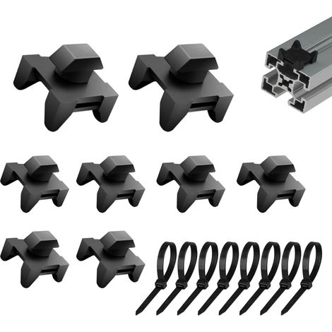 Support de Câble Rainure Clips 8 PCS Support de Câbles Pour Profilé Standard Européen 15.7x7mm Bornes à Rainure Pour Profilé en Aluminium 40 x 40 mm Pour à un Usage Industriel et Domestique (1/5)