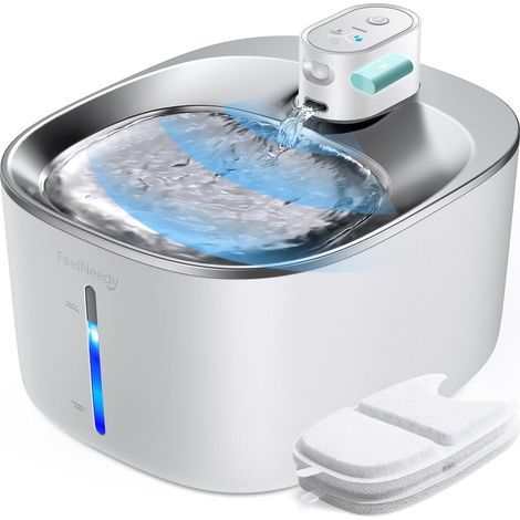 kabelloser 4-Liter-Katzenbrunnen mit Bewegungssensor, 4000-mAh-Akku, Edelstahlnapf und 2 Haustierfiltern (1/5)