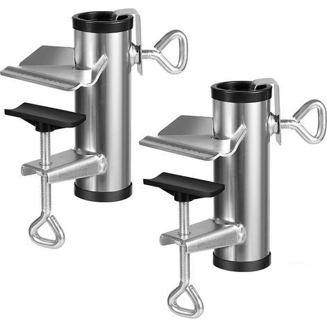 Set of 2 improved parasol mounting brackets, sturdy parasol support for patio chairs and benches (1/5)