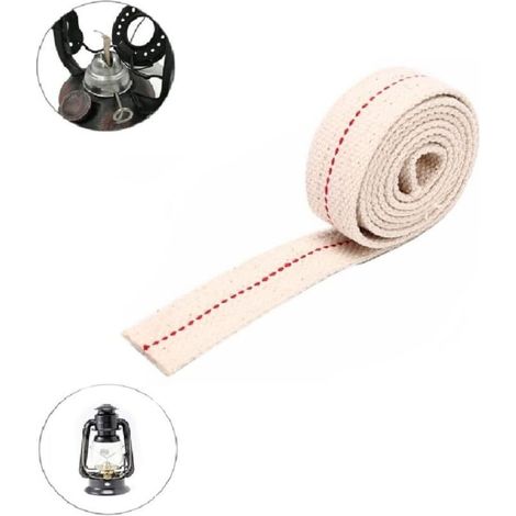 Set 2x1 mètres 9mm 100% Coton Naturel Mèche Plate à torons Mèche Lanterne pour brûleur à Huile avec pétrole (1/3)