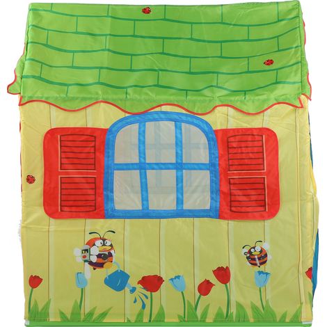 Tente de jeu pliable pour enfants, idéale pour l'intérieur et l'extérieur, avec porte enroulable. Petite maisonnette avec rangements intégrés. (1/5)