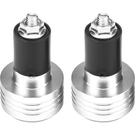 Decdeal Paire d'embouts de guidon de moto universels en aluminium, 22mm, bouchon d'équilibre de poids, argent (1/5)