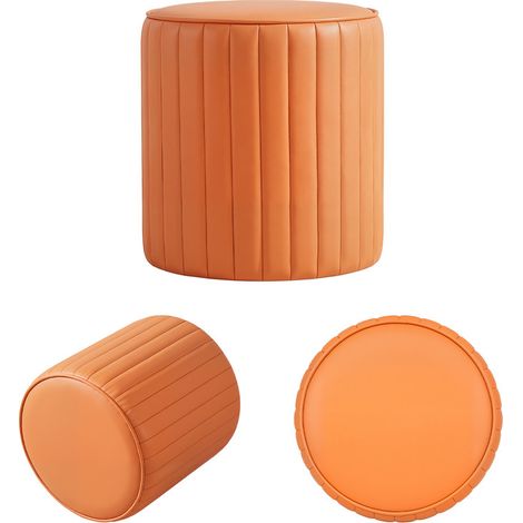 FIANAO – Pouf en forme de citrouille – mousse haute densité, repose-pieds, sans montage – 36 × 36 × 40 cm, orange (1/5)