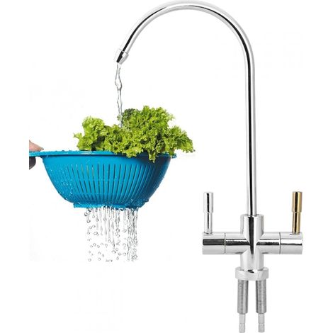 Robinet Osmose Inverse 2 Voies, Sortie Double 1/4'' pour Eau Potable (1/5)
