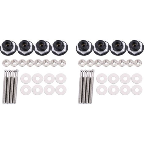 8X Bouton de Poussoir LibéRation Rapide Loquet de Capot de Capot de Voiture Clip de Pare-Chocs à Verrouillage Noir (1/2)
