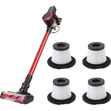 Filtre de Rechange pour Aspirateur, 4 Filtres de Rechange pour Aspirateur Lavable Accessoire de Filtre Détachable pour Moosoo K17 pour N6s (1/5)