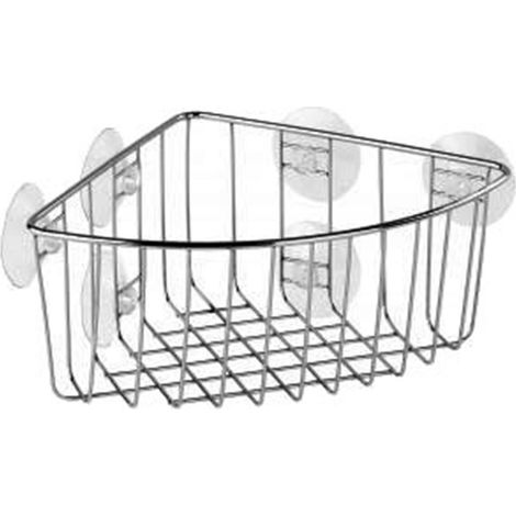 Cestino angolare Tatay in acciaio inox con ventosa 190x190x100