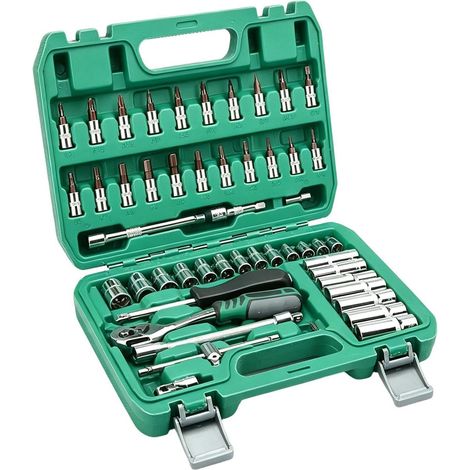 Set di prolunghe metriche da 1/4" (53 pezzi) con custodia per attrezzi meccanici, ideale per riparazioni auto, garage, casa, sentieri, ATV, piste e capannoni. (1/5)
