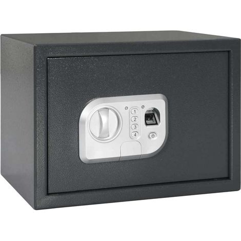 Digitaler Safe mit Schloss Dunkelgrau 35 x 25 x 25 cm Stahl