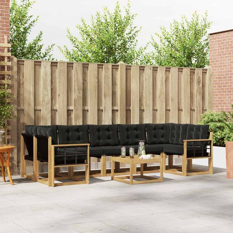 vidaXL Outdoor-Sofagarnitur mit Kissen 8 pcs Weiß und Schwarz (1/5)