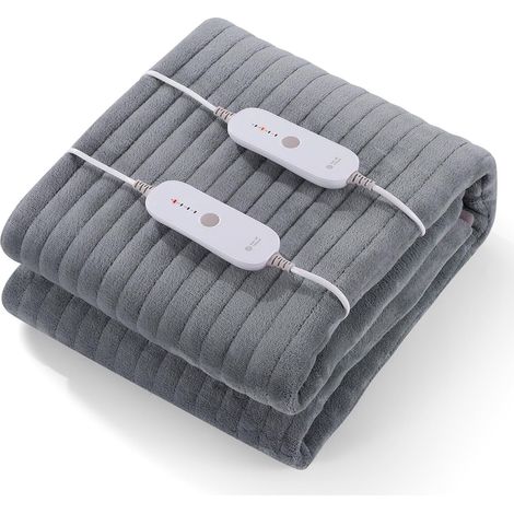 Surmatelas Chauffant 160 x 140 cm Avec Arrêt Automatique, 4 Niveaux de Température Et 2 Zones de Température Avec Contrôleur Amovible, Chauffage Rapide, Fixation Facile sur Le Matelas (1/5)