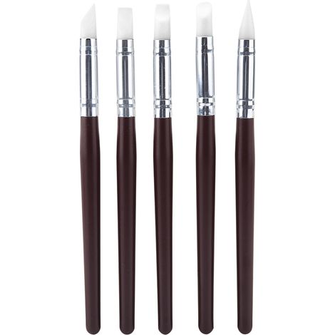 Lot de 5 outils en silicone pour modelage argile, sculpture poterie, peinture aquarelle et bricolage créatif (1/5)