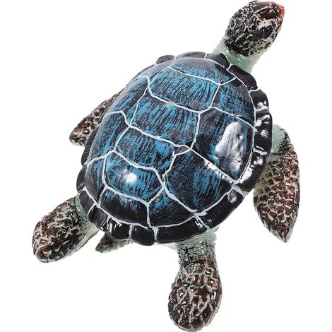Blue Kunstharz Schildkrötenfigur mit dekorativem Effekt und