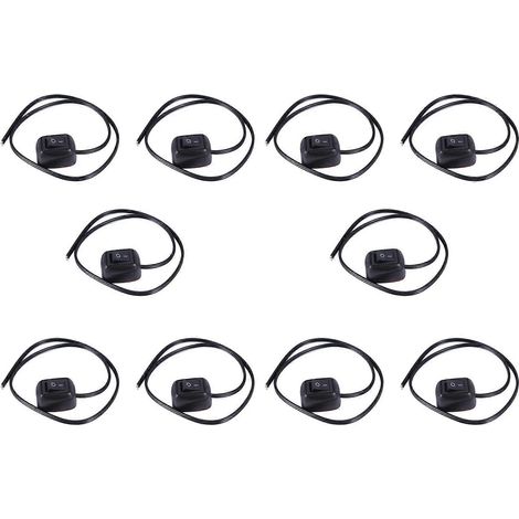 Lot de 10 interrupteurs à bouton en forme de goutte d'eau pour voiture (marche/arrêt, 12 V CC) pour feux antibrouillard, feux de jour, barres lumineuses LED, etc. (1/5)