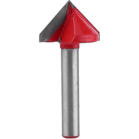 Fraise à bois 3D, défonceuse en acier tungstène, outil de coupe à rainure en V tranchant pour une utilisation avec les marques compatibles, 6 mm (90 degrés) (1/5)