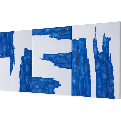 Toile abstraite bleue élégance - Bleu océanique nuancé (1/5)