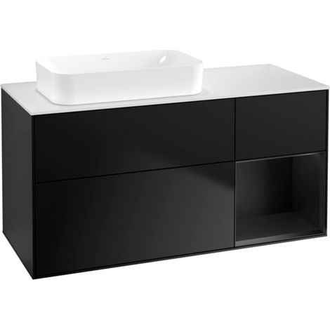 V&B Waschtischunterschrank Wandbeleuchtung Finion 120x60 cm, Reg re bla m Lac, bla m Lac (1/2)