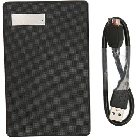 Boîtier externe USB 3.0 5 Gbps pour disque dur 2,5 pouces SATA III/II/I, support UASP, compatible SSD 7-9,5 mm, noir (1/5)