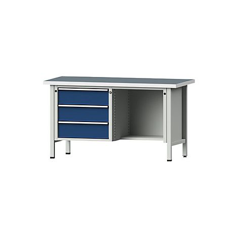 Banco de trabajo  bastidor modular  3 cajones  ½ repisa 