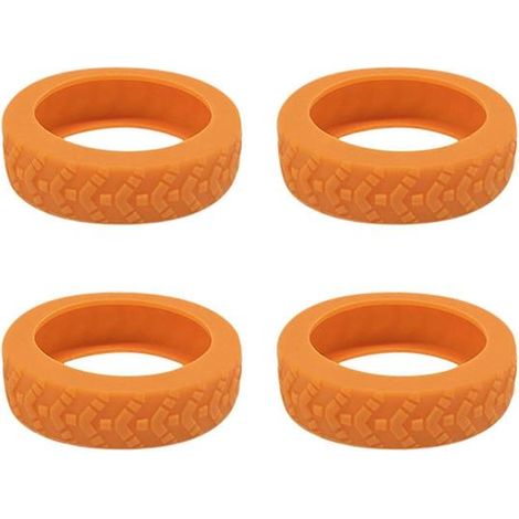 JoyMoreHome Lot de 4 couvre-roues de valise en silicone coloré, non gradué, anti-usure et insonorisant, compatibles avec les valises (1/2)