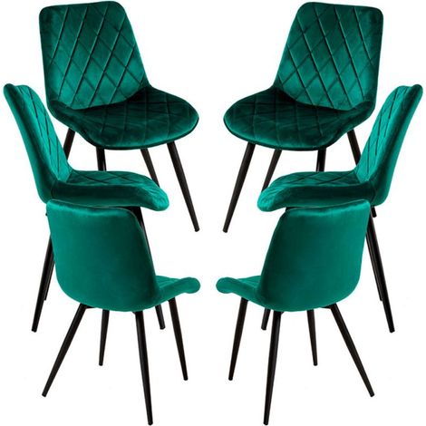 Packs Sillas Comedor - Pack 6 Sillas Min Terciopelo - Verde (1/5)