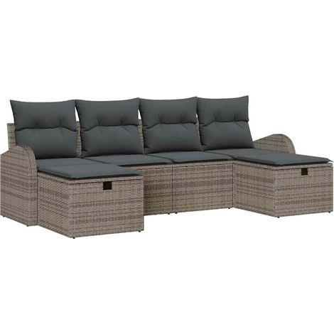 Maison Exclusive - Gartensofa-set mit Kissen mit Speicher 6 pcs G