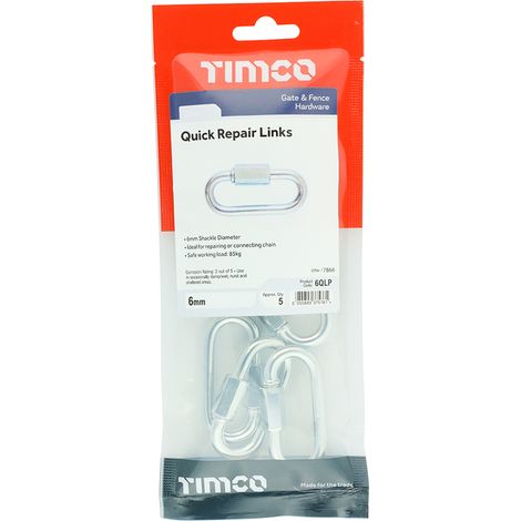 TIMCO Quick Repair Chain Links Silver - 6mm