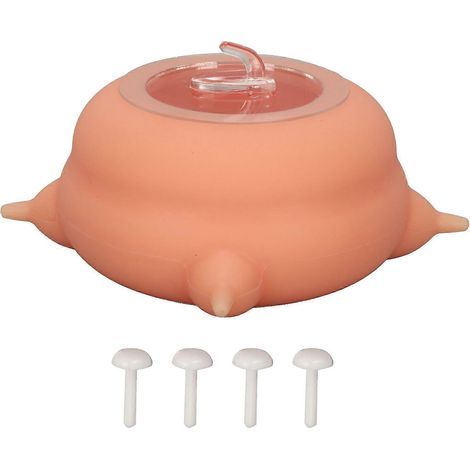 Gamelle pour chiots 200 ml, station d'allaitement simulée avec ventouses, rose, pour plusieurs chiots (1/5)
