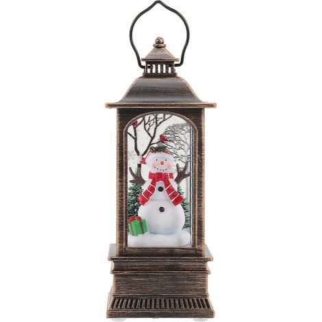 Lanterne de Noël lumineuse, décoration de Noël, lampe décorative suspendue-13x5cm-Coffee
