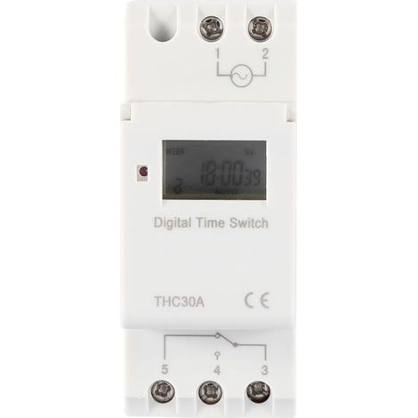 Minuterie numérique THC 30A 12V – Programmation électronique – Interrupteur horaire – Pour véhicules, bateaux et systèmes 12V (1/5)