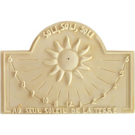 Cadran solaire motif Soli Soli pierre naturelle vieillie 42cm29cm (1/2)