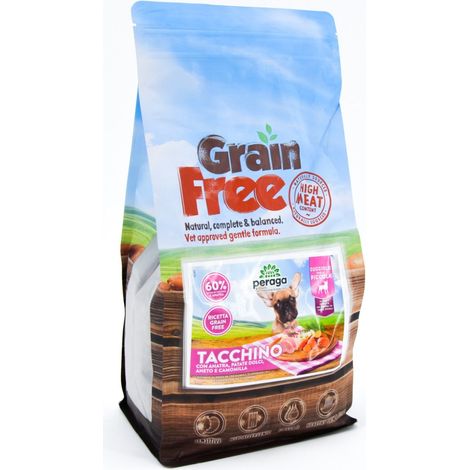 CROCCHETTE PERAGA GRAIN FREE PER CANE CUCCIOLO TAGLIA PICCOLA 2KG TACCHINO (1/4)