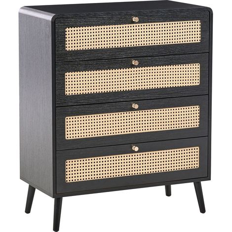 4 Drawer Chest MOURA Black