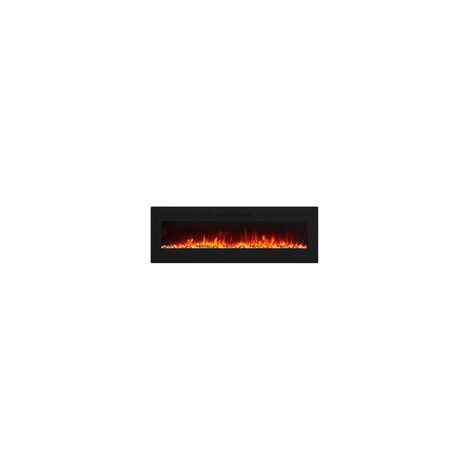 Parrot Uncle 152 cm Electric Fireplace Insert, LED Flame Effect Built-in Heater 750W/1500W, Remote Control with Timer Function, Adjustable Brightness