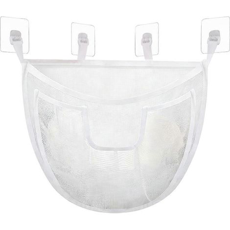 Rangement pour jouets de bain, grand porte-jouets de bain avec fermeture éclair au fond, rangement rapide pour jouets de baignoire avec grande poche (1/5)