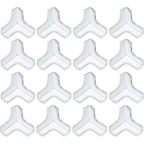 Protector de esquinas para mesa de bebé, 16 piezas de protectores transparentes para esquinas de muebles, adhesión transparente fuerte, protección de esquinas de mesa, adecuado para cunas, chimeneas,  (1/5)