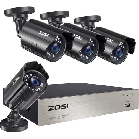 Kit de Sécurité Extérieur avec 4 Caméras 1080P, Étanche IP66, Vision Nocturne 80 m, Détection Intelligente Personne/Véhicule, Alertes Instantanées, DVR 5MP Lite (Disque Dur Non Inclus) (1/5)