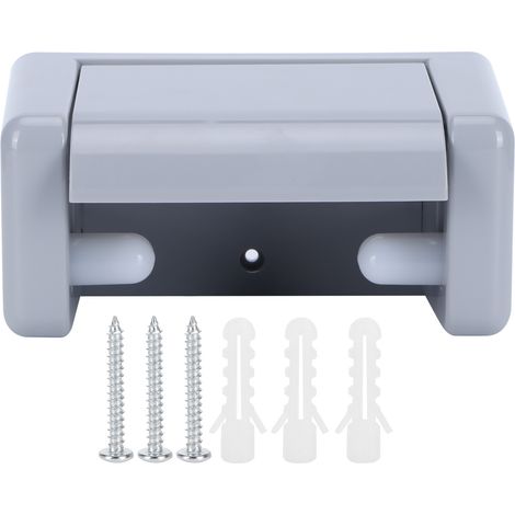 Porte-rouleau de papier toilette mural, support pour rouleaux de WC, étagère à papier hygiénique pour salle de bain, gris.